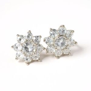 GRA Moissanite 1ct Total Sterling Silver Earrings